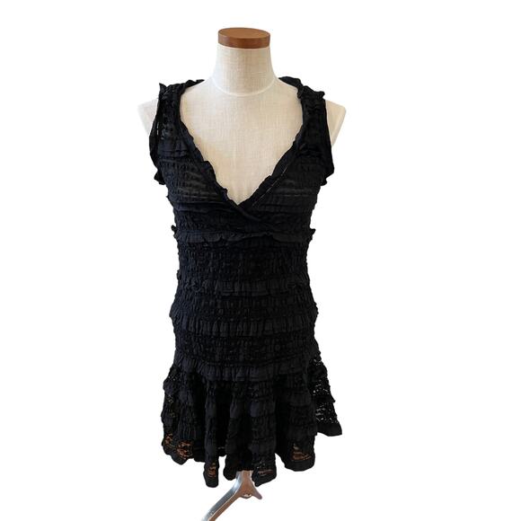 Max Studio black lace tiered party dress M - Picture 1 of 6